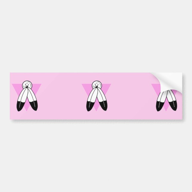 Pegatina Para Coche Bandera del Triángulo Rosa de Dos Espíritus (Frente)