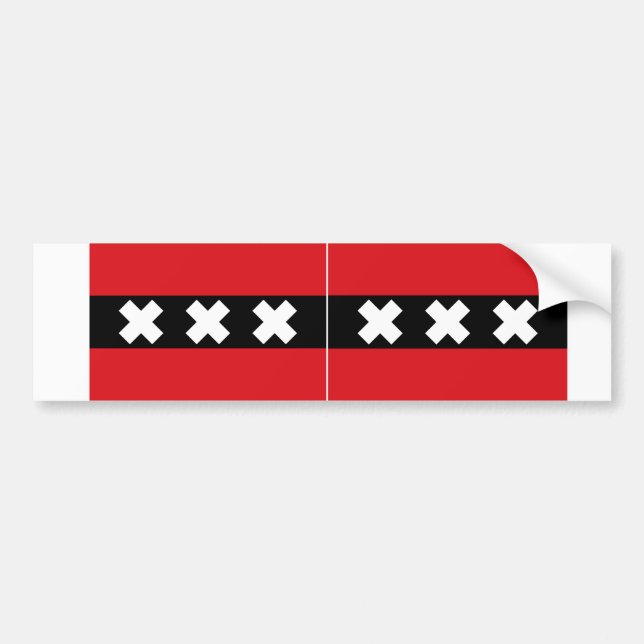 Pegatina Para Coche Bandera DOS de Amsterdam (Frente)