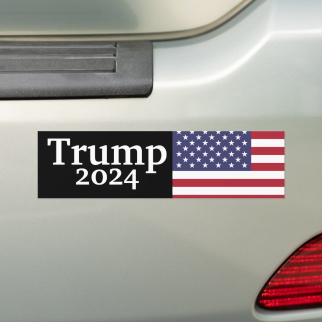 Pegatina Para Coche Bandera estadounidense Black Donald Trump 2024 (en coche)