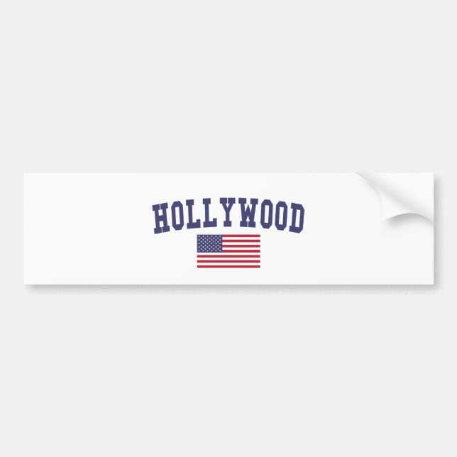 Pegatina Para Coche Bandera estadounidense de Hollywood (Frente)