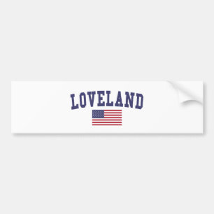 Pegatina Para Coche Bandera estadounidense de Loveland