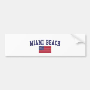 Pegatina Para Coche Bandera estadounidense de Miami Beach