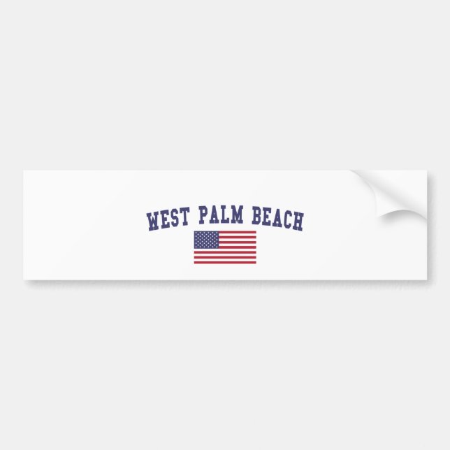 Pegatina Para Coche Bandera estadounidense de West Palm Beach (Frente)