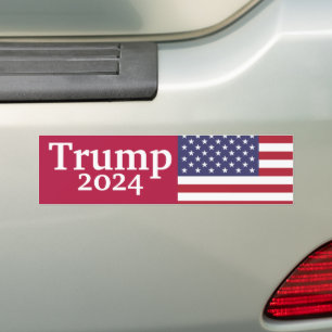 Pegatina Para Coche Bandera estadounidense del Donald Trump rojo 2024