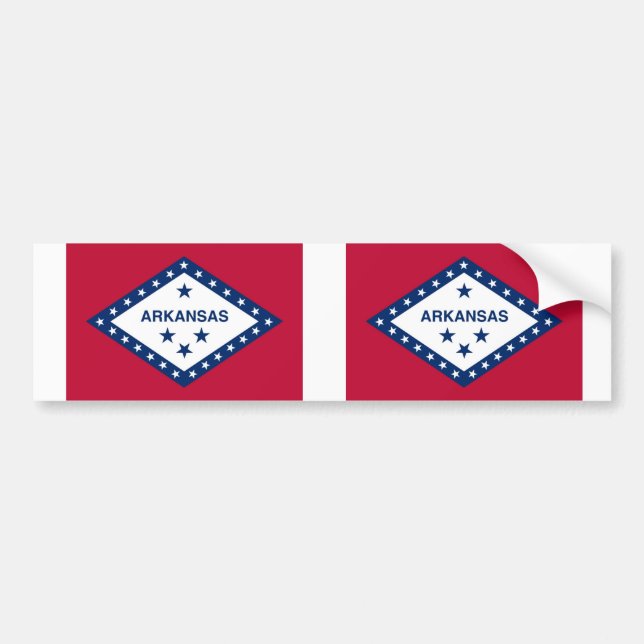Pegatina Para Coche Bandera estatal de Arkansas (Frente)