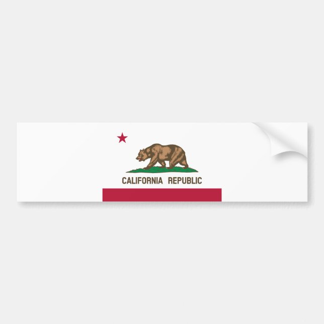 Pegatina Para Coche Bandera estatal de California (Frente)