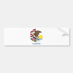 Pegatina Para Coche Bandera Estatal de Illinois