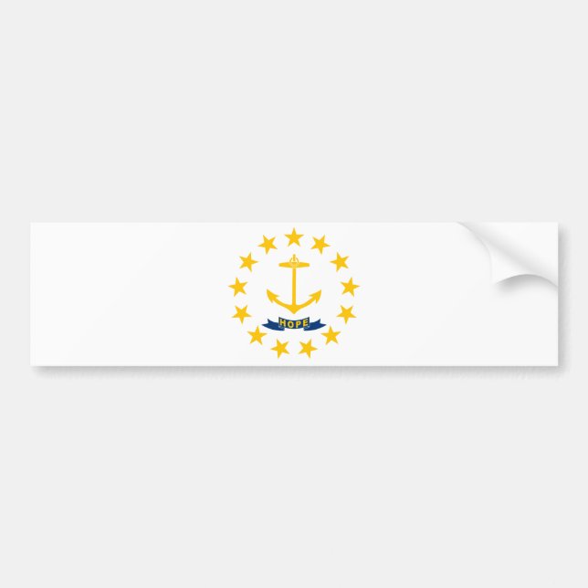 Pegatina Para Coche Bandera estatal de la isla de Rhode (Frente)