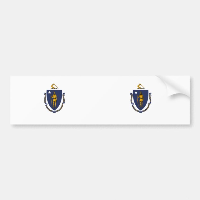 Pegatina Para Coche Bandera estatal de Massachusetts (Frente)