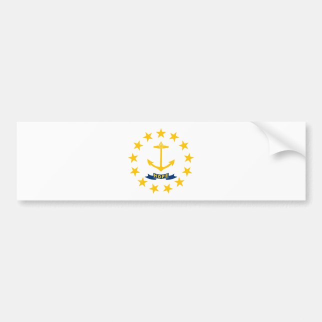 Pegatina Para Coche Bandera estatal de Rhode Island (Frente)