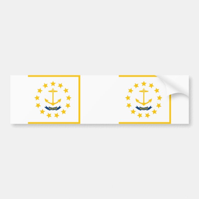 Pegatina Para Coche Bandera estatal de Rhode Island (Frente)