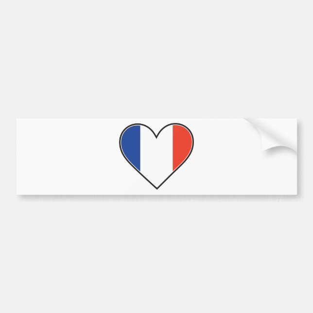 Pegatina Para Coche Bandera francesa del corazón (Frente)
