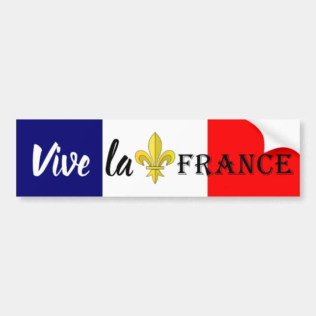 Pegatina Para Coche Bandera francesa Vive Le France (Frente)