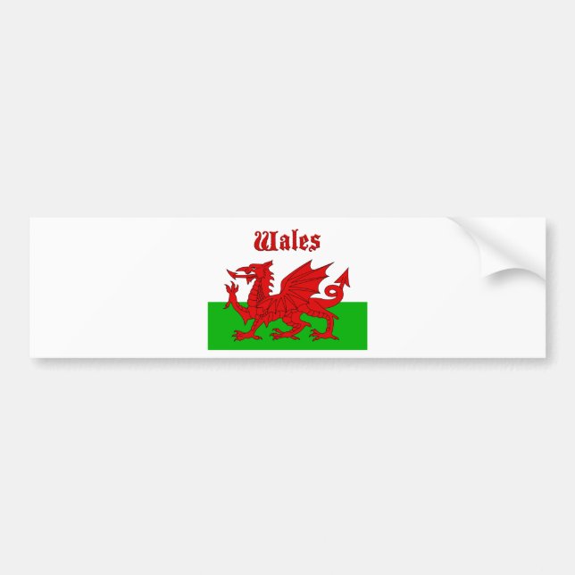 Pegatina Para Coche Bandera galesa Gales (Frente)