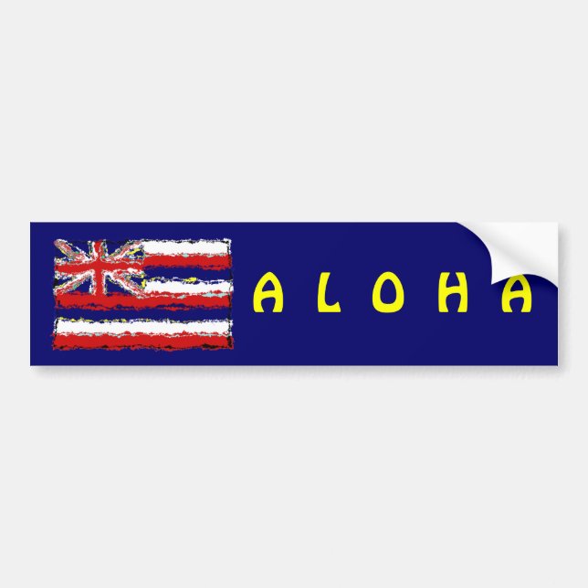 PEGATINA PARA COCHE BANDERA HAWAII (Frente)