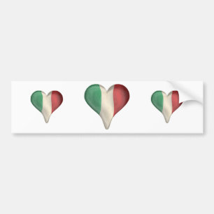 Pegatina Para Coche Bandera italiana en un corazón