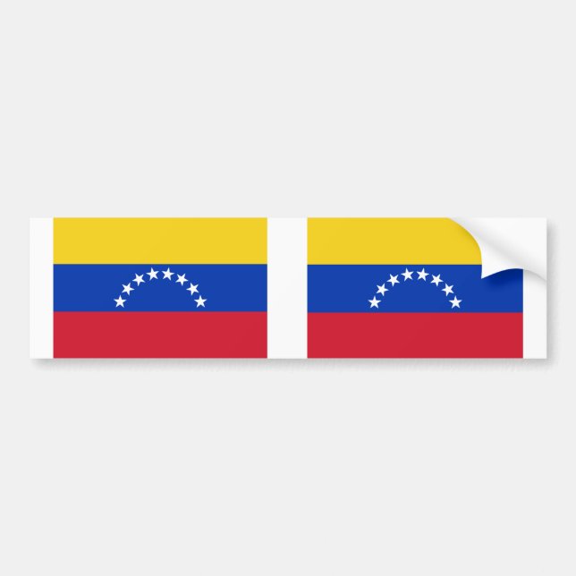 Pegatina Para Coche Bandera nacional de DOS Venezuela (Frente)