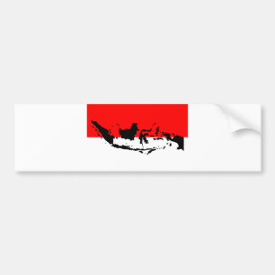 Pegatina Para Coche Bandera Nacional De Indonesia Y Mapa