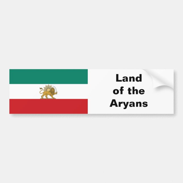 Pegatina Para Coche Bandera Nacional de Irán de Persia de 1973 (Frente)
