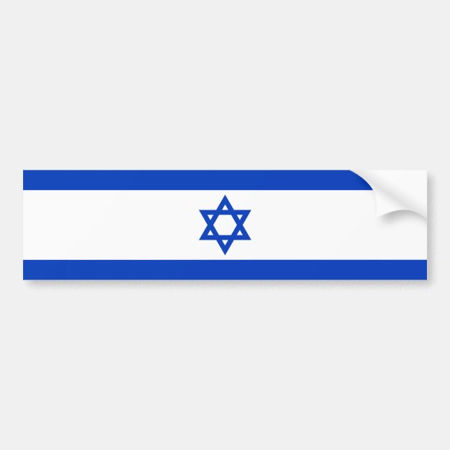 Pegatina Para Coche Bandera nacional de Israel - versión auténtica (Frente)