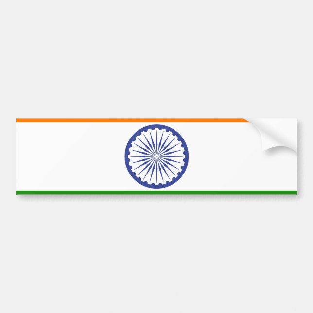 Pegatina Para Coche Bandera nacional de la India Ashoka Chakra (Frente)