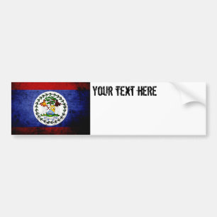 Pegatina Para Coche Bandera negra de Belice del Grunge