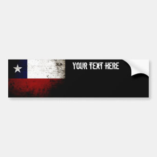 Pegatina Para Coche Bandera negra de Chile del Grunge