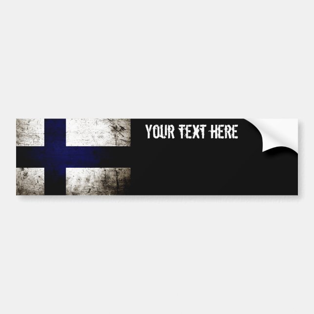 Pegatina Para Coche Bandera negra de Finlandia del Grunge (Frente)