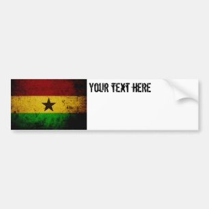 Pegatina Para Coche Bandera negra de Ghana del Grunge
