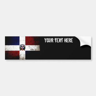 Pegatina Para Coche Bandera negra de la República Dominicana del