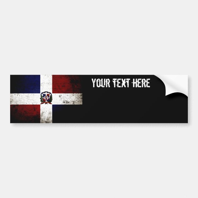 Pegatina Para Coche Bandera negra de la República Dominicana del (Frente)