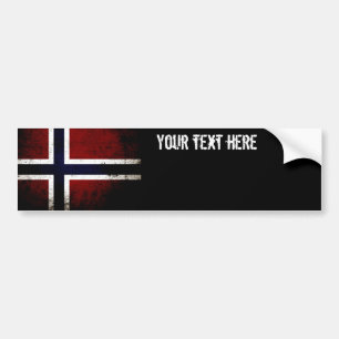 Pegatina Para Coche Bandera negra de Noruega del Grunge