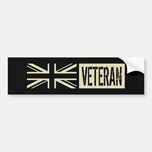 Pegatina Para Coche Bandera negra del veterano británico (Frente)