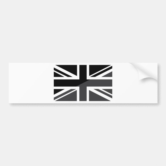 Pegatina Para Coche Bandera negra y gris de Union Jack Británicos (Frente)