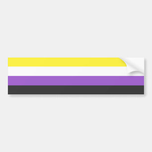 Pegatina Para Coche Bandera No-Binaria sólida del orgullo