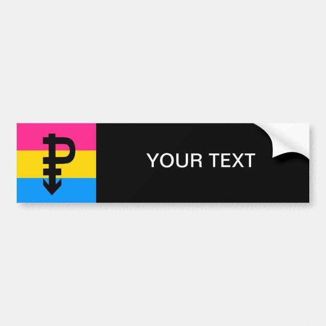 Pegatina Para Coche Bandera Pansexual (Frente)