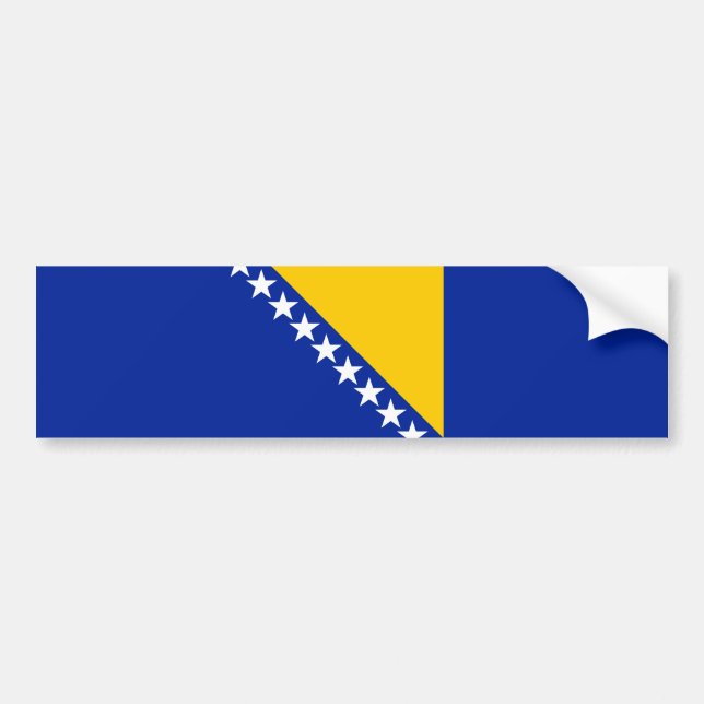 Pegatina Para Coche Bandera patriótica de Bosnia y Herzegovina (Frente)