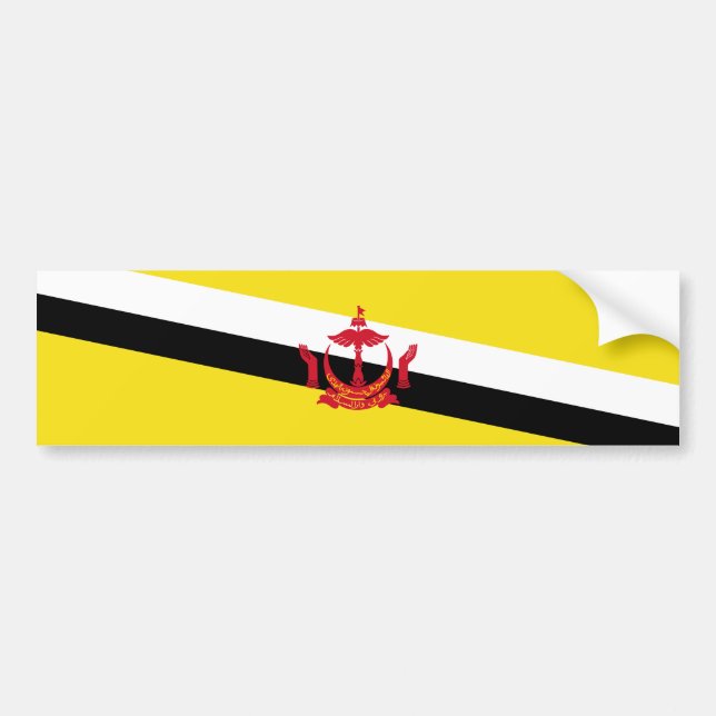Pegatina Para Coche Bandera Patriótica De Brunei (Frente)
