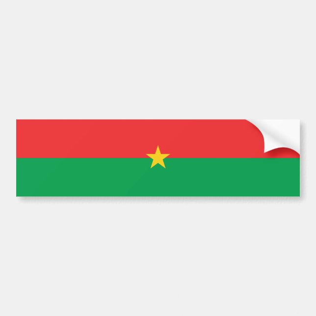 Pegatina Para Coche Bandera patriótica de Burkina Faso (Frente)