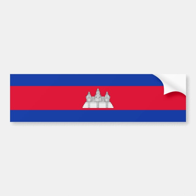 Pegatina Para Coche Bandera Patriótica De Camboya (Frente)