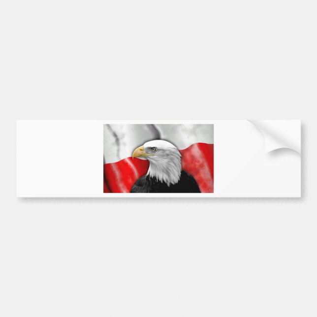 Pegatina Para Coche Bandera polaca (Frente)