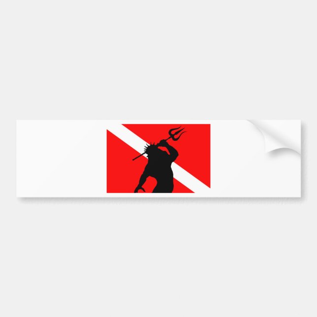 Pegatina Para Coche Bandera Poseidon de la zambullida (Frente)