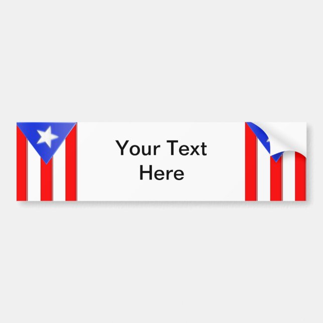 Pegatina Para Coche Bandera puertorriqueña (Frente)