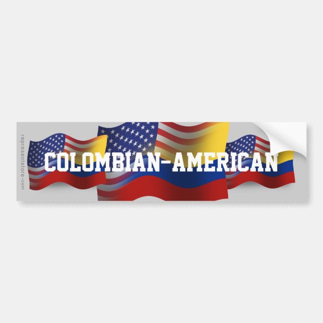 Pegatina Para Coche Bandera que agita Colombiano-Americana (Frente)