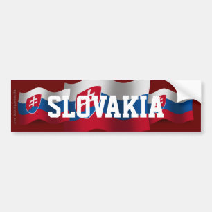 Pegatina Para Coche Bandera que agita de Eslovaquia