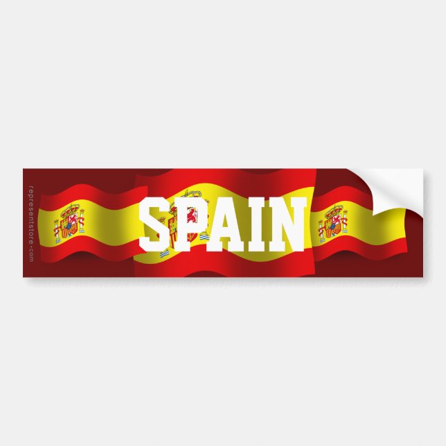 Pegatina Para Coche Bandera que agita de España (Frente)