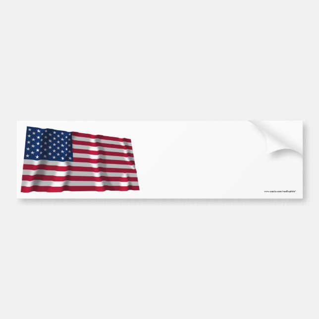 Pegatina Para Coche Bandera que agita de Estados Unidos (Frente)