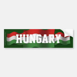 Pegatina Para Coche Bandera que agita de Hungría