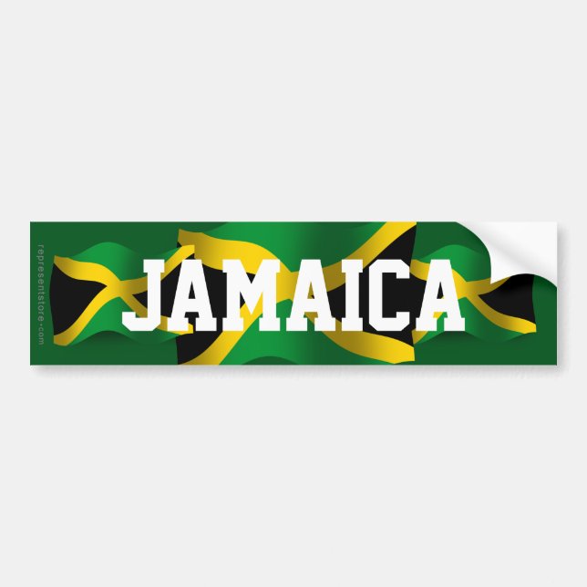 Pegatina Para Coche Bandera que agita de Jamaica (Frente)