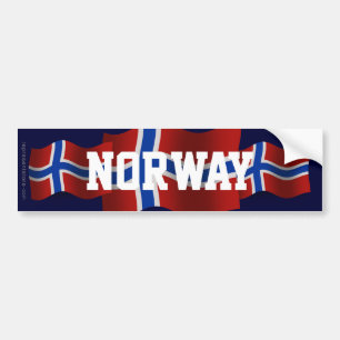 Pegatina Para Coche Bandera que agita de Noruega